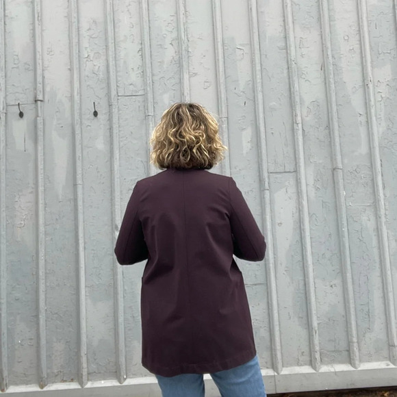 Kit and Ace Collarless Stretch Jacket, Burgundy, Small - Picture 3 of 14